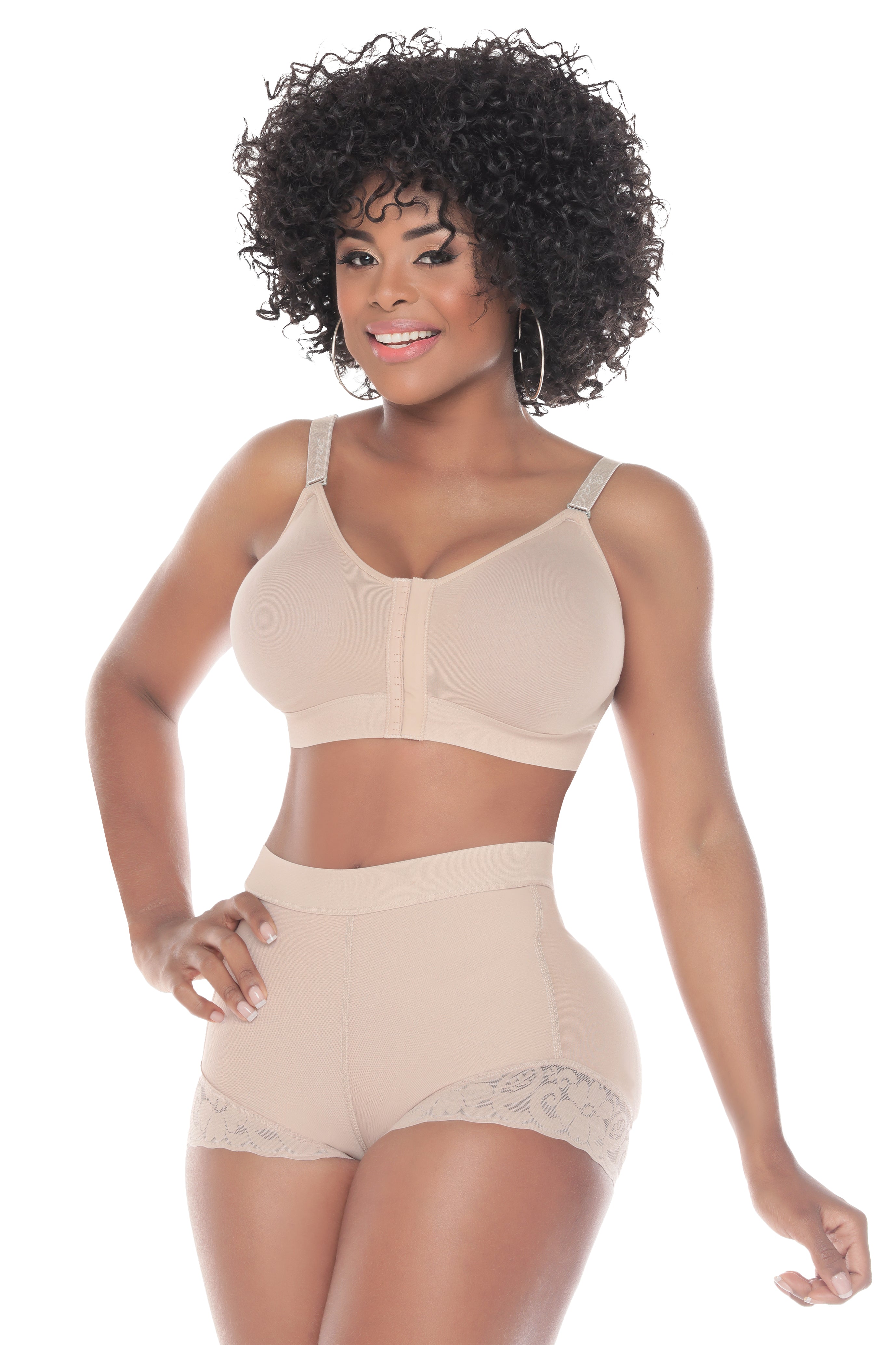 331 ALTA COMPRESION Panty con levantacola interno y encaje en pierna