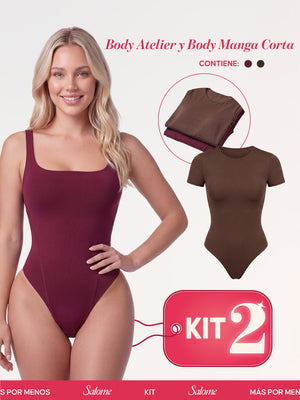 Kit Body Atelier Espalda Profunda & Manga Corta Sin Costuras | Salome 5004 & 5007 | 01L5