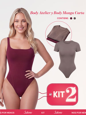 Kit Body Atelier Espalda Profunda & Manga Corta Sin Costuras | Salome 5004 & 5007 | 01L5