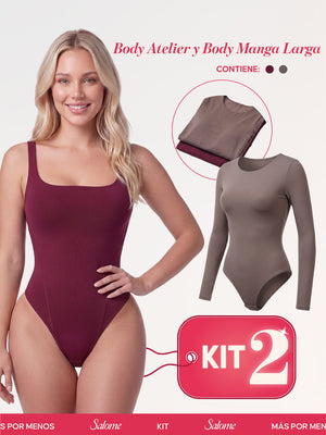 Kit Body Atelier Espalda Profunda & Manga Larga Microfibra | Salome 5004 + 5008 | 03L5