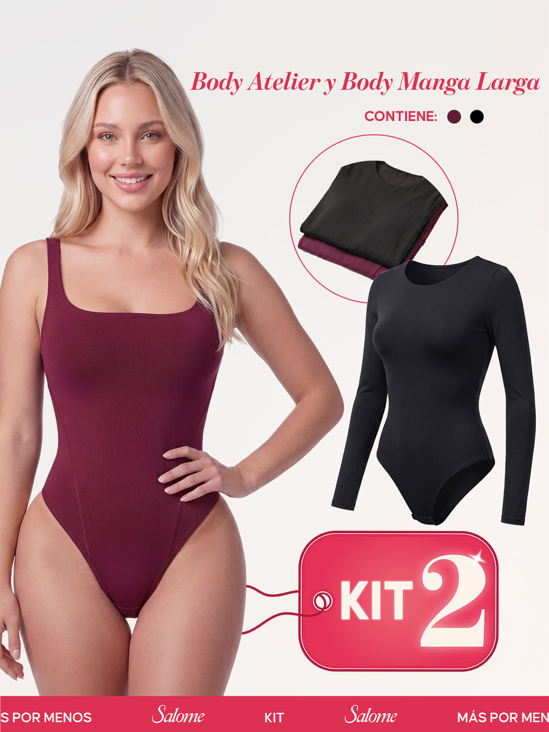 Kit Body Atelier Espalda Profunda & Manga Larga Microfibra | Salome 5004 + 5008 | 03L5