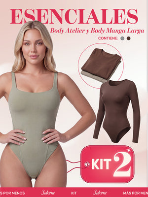 Kit Body Atelier Espalda Profunda & Manga Larga Microfibra | Salome 5004 + 5008 | 03L5