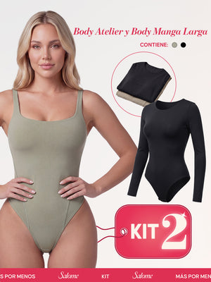 Kit Body Atelier Espalda Profunda & Manga Larga Microfibra | Salome 5004 + 5008 | 03L5