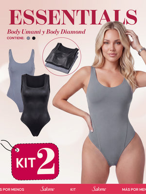 Kit Body Diario Umami Tiras Finas & Diamond Escote Cuadrado | Salome 5005 + 5006