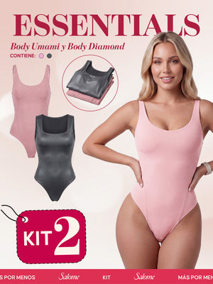 Kit Body Diario Umami Tiras Finas & Diamond Escote Cuadrado | Salome 5005 + 5006
