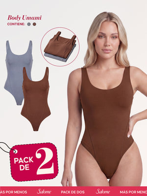 Paquete x2 Body Umami Escote Redondo, Tiras Finas y Tanga | 2-Pack Salome 5005