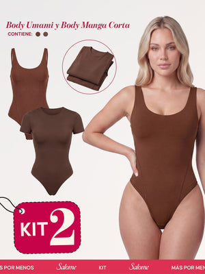 Kit Body Diario Tiras Finas & Manga Corta Sin Costuras | Salome 5005 + 5007 | 01L5