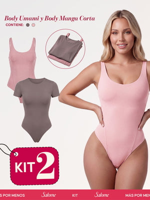 Kit Body Diario Tiras Finas & Manga Corta Sin Costuras | Salome 5005 + 5007 | 01L5