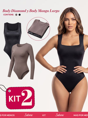 Kit Body Diamond Escote Cuadrado & Manga Larga Microfibra | Salome 5006 + 5008 | 03L5
