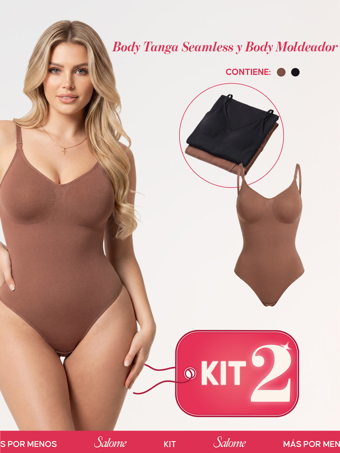 kit Bodys: Tanga Seamless y Moldeador | Salome 5601 + 5505 | Ant 7001 + 01L3