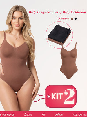 kit Bodys: Tanga Seamless y Moldeador | Salome 5601 + 5505 | Ant 7001 + 01L3