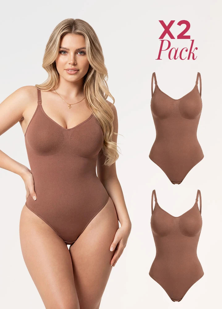 2 Pack Body Tanga Seamless: Control abdomen y soporte de busto | Salome 7001