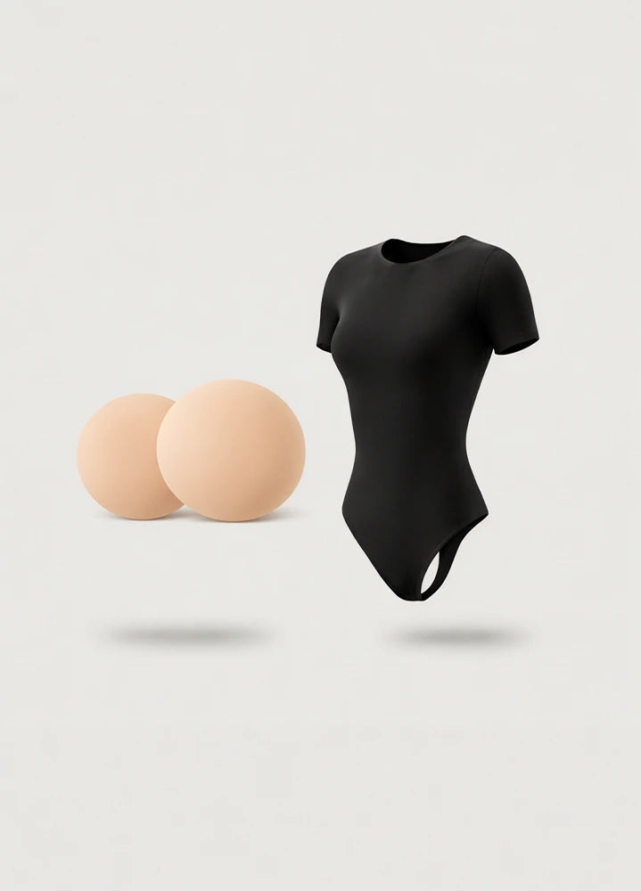 Kit Cero Marcas Salome: Body Manga Corta TD01L5+ Cubre Pezones