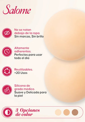 Cubre pezón de Silicona Reutilizable Salome: Adhesivo e invisible