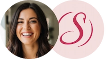 Logo circular de Fajas Salome junto a la imagen de una clienta sonriente y satisfecha.