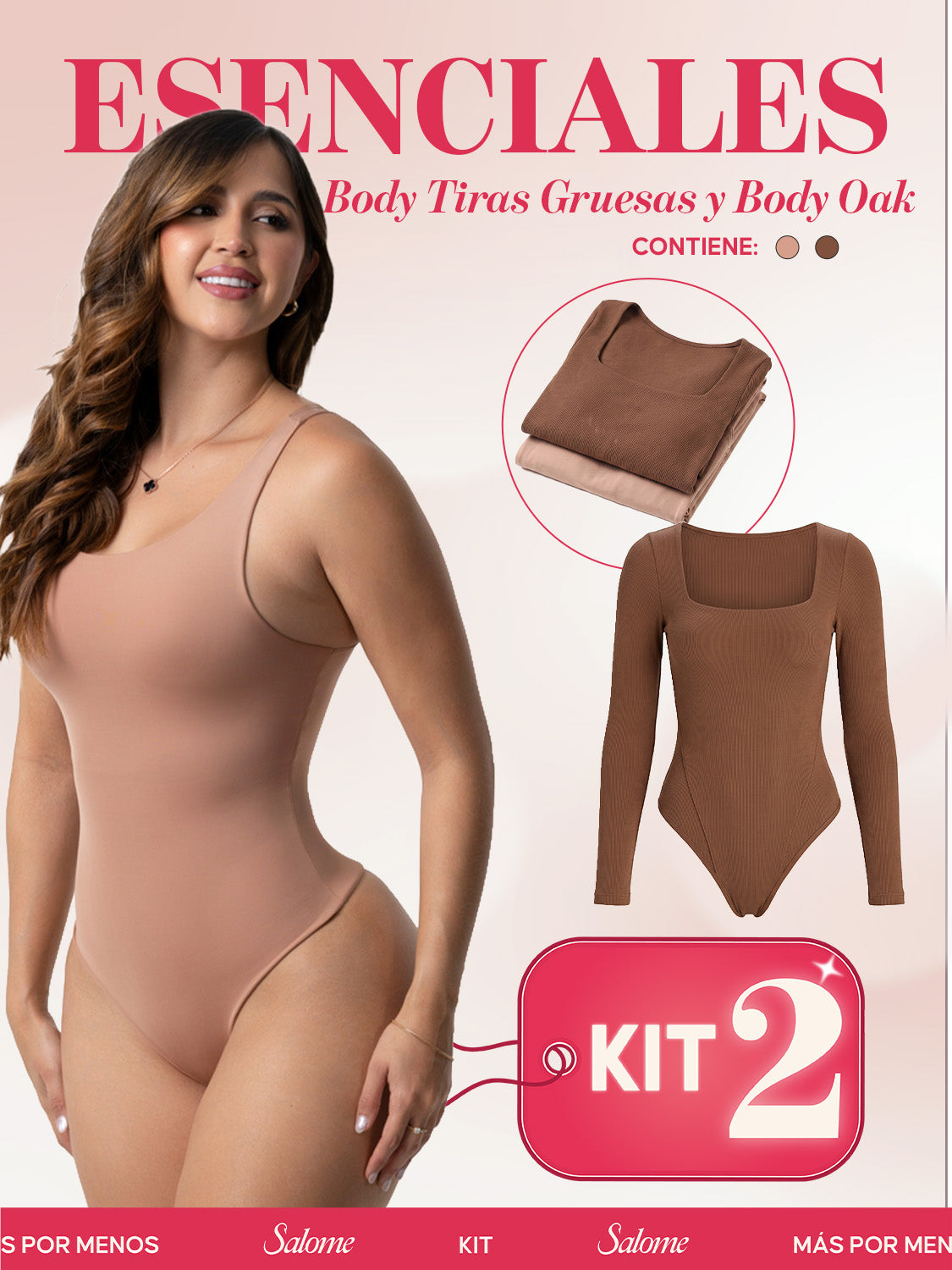Kit Body Oak Manga Larga & Escote Redondo con Control Abdominal | Salome 5503 + 5001