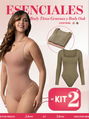 Kit Body Oak Manga Larga & Escote Redondo con Control Abdominal | Salome 5503 + 5001