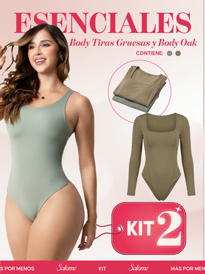 Kit Body Oak Manga Larga & Escote Redondo con Control Abdominal | Salome 5503 + 5001