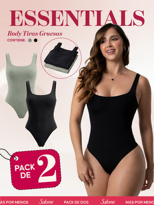 Paquete x2 Body Moldeador Escote Cuadrado con Refuerzo Abdominal | Salome 5002