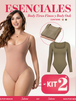 Kit Body Control Abdominal Tiras Finas & Oak Manga Larga | Salome 5003 + 5503