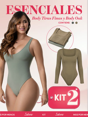 Kit Body Control Abdominal Tiras Finas & Oak Manga Larga | Salome 5003 + 5503