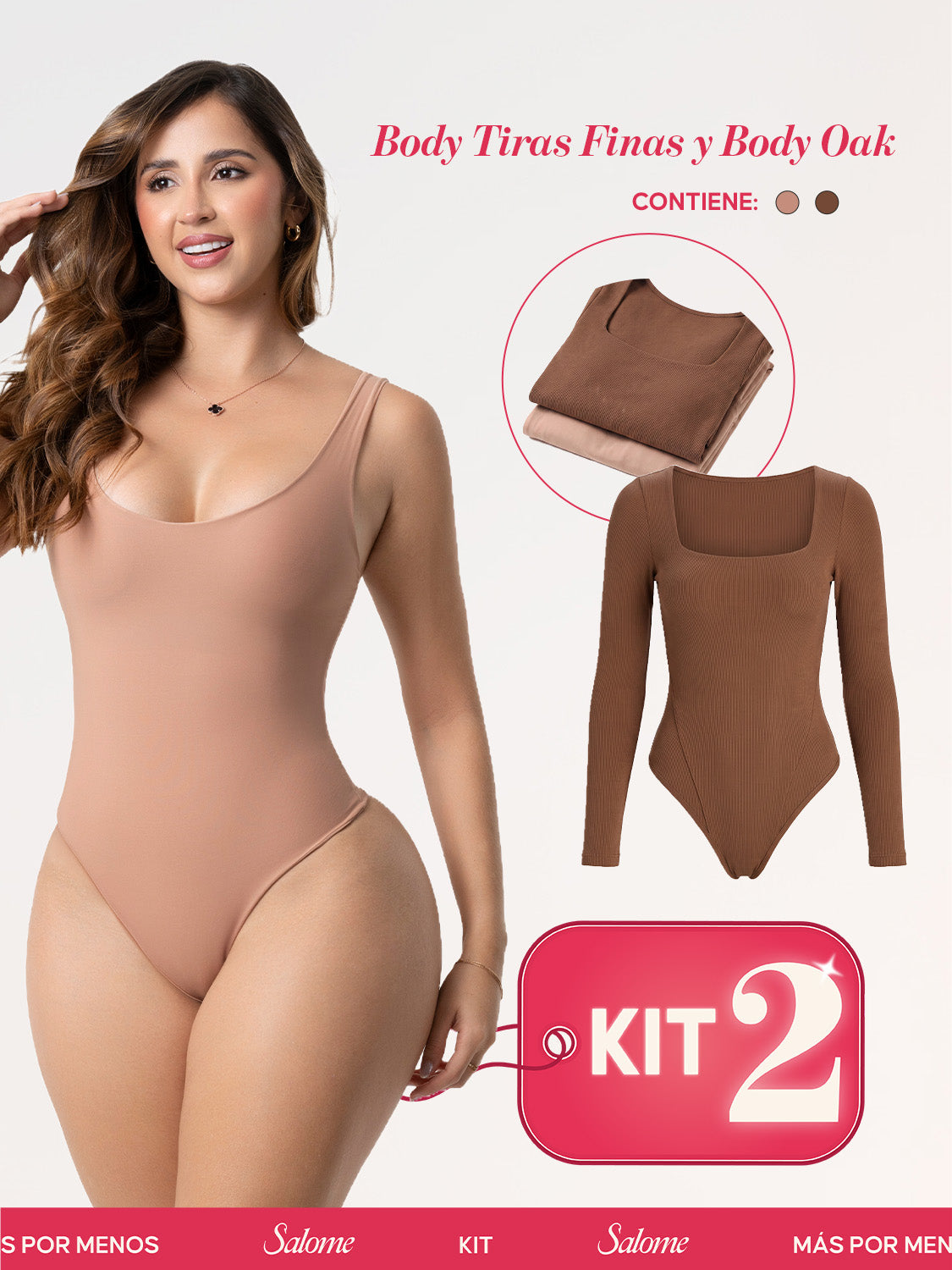 Kit Body Control Abdominal Tiras Finas & Oak Manga Larga | Salome 5003 + 5503