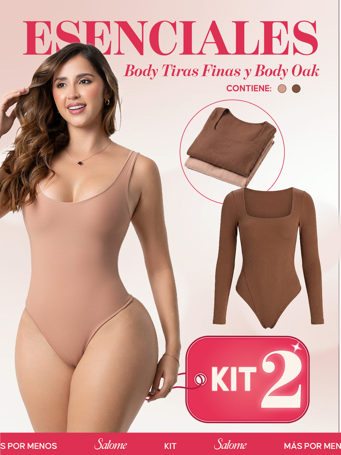 Kit Body Control Abdominal Tiras Finas & Oak Manga Larga | Salome 5003 + 5503