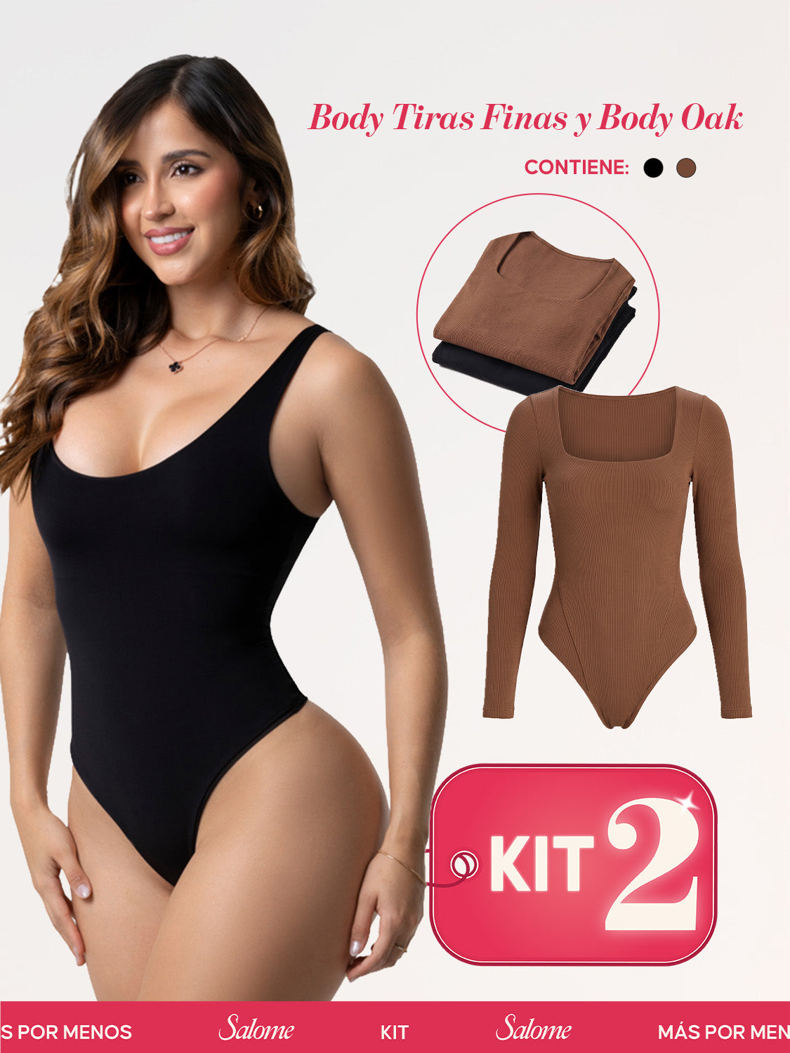 Kit Body Control Abdominal Tiras Finas & Oak Manga Larga | Salome 5003 + 5503