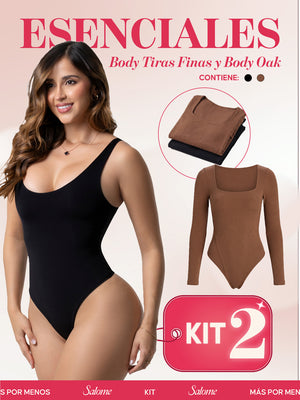 Kit Body Control Abdominal Tiras Finas & Oak Manga Larga | Salome 5003 + 5503