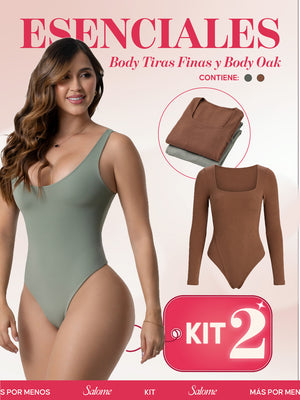 Kit Body Control Abdominal Tiras Finas & Oak Manga Larga | Salome 5003 + 5503