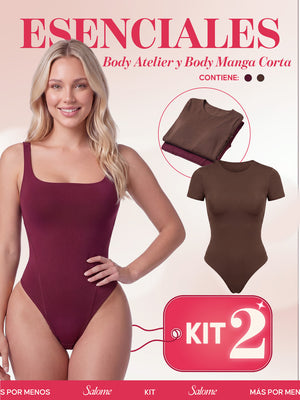 Kit Body Atelier Espalda Profunda & Manga Corta Sin Costuras | Salome 5004 & 5007 | 01L5