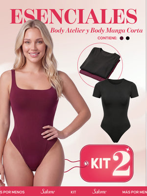 Kit Body Atelier Espalda Profunda & Manga Corta Sin Costuras | Salome 5004 & 5007 | 01L5