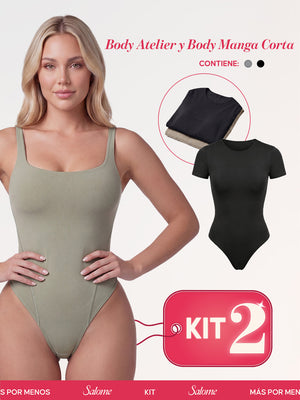 Kit Body Atelier Espalda Profunda & Manga Corta Sin Costuras | Salome 5004 & 5007 | 01L5