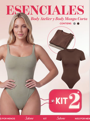 Kit Body Atelier Espalda Profunda & Manga Corta Sin Costuras | Salome 5004 & 5007 | 01L5