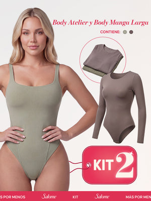 Kit Body Atelier Espalda Profunda & Manga Larga Microfibra | Salome 5004 + 5008 | 03L5