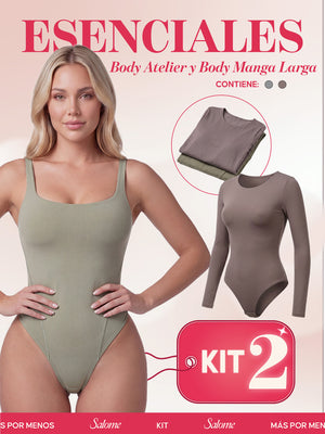 Kit Body Atelier Espalda Profunda & Manga Larga Microfibra | Salome 5004 + 5008 | 03L5