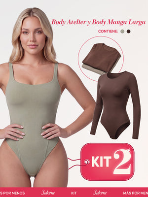 Kit Body Atelier Espalda Profunda & Manga Larga Microfibra | Salome 5004 + 5008 | 03L5