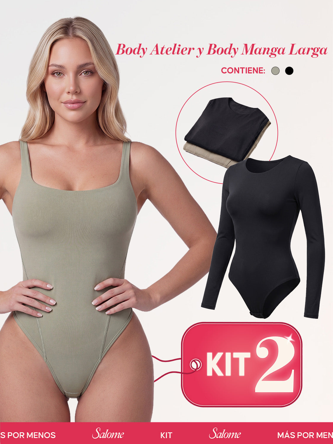 Kit Body Atelier Espalda Profunda & Manga Larga Microfibra | Salome 5004 + 5008 | 03L5