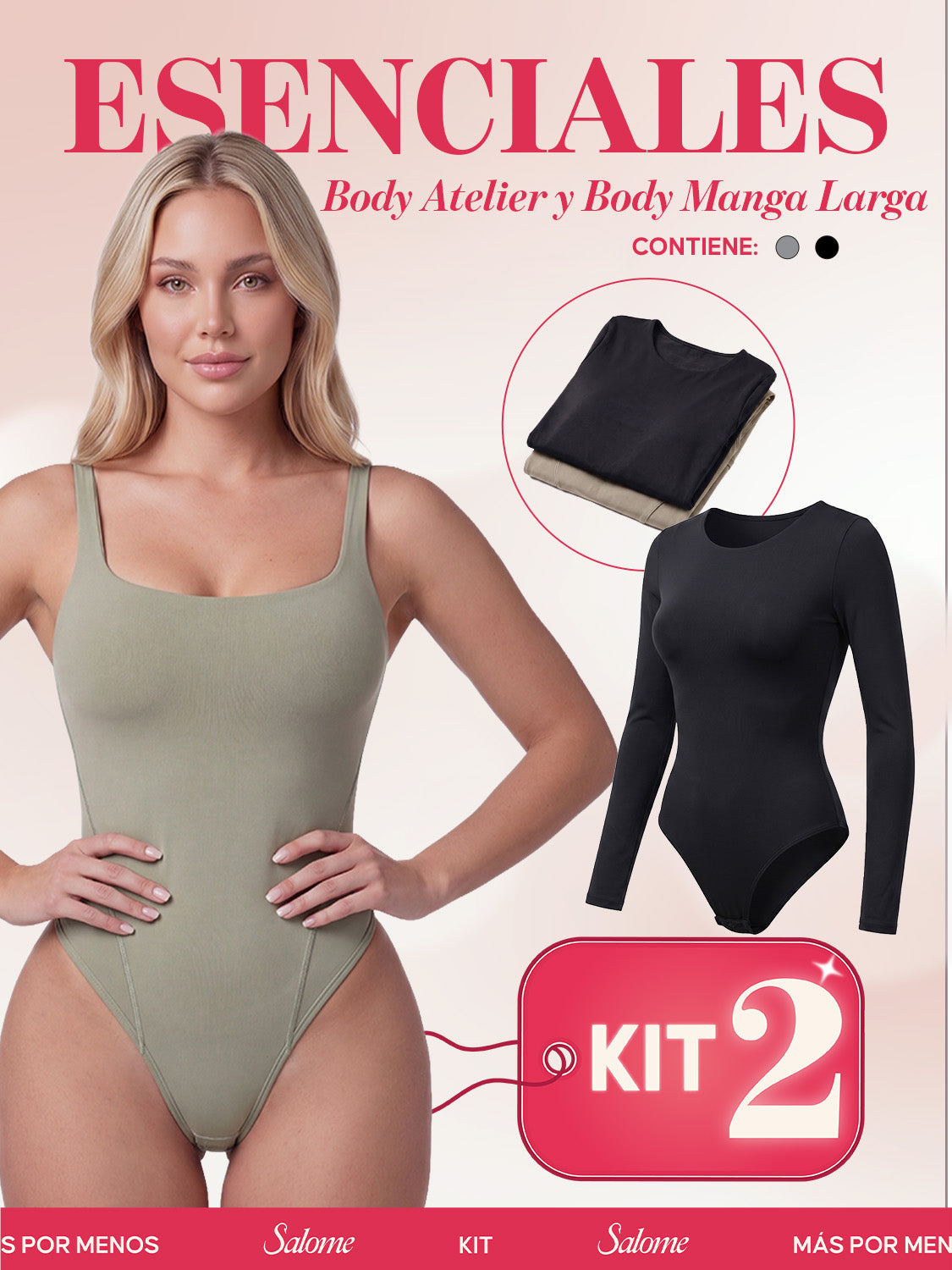 Kit Body Atelier Espalda Profunda & Manga Larga Microfibra | Salome 5004 + 5008 | 03L5