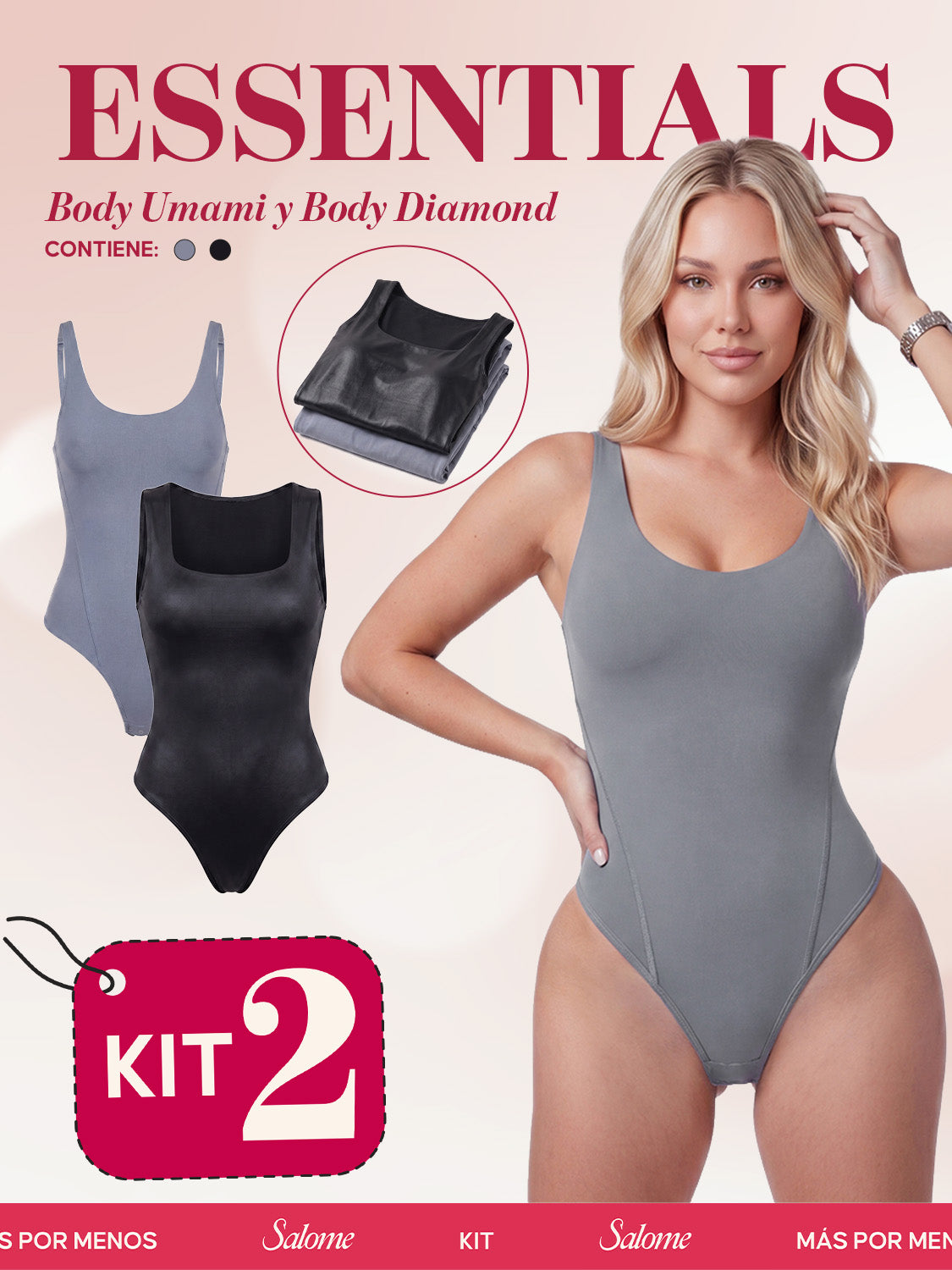 Kit Body Diario Umami Tiras Finas & Diamond Escote Cuadrado | Salome 5005 + 5006
