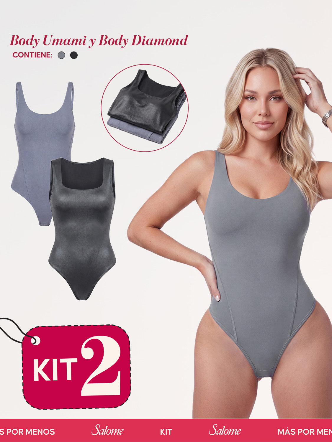 Kit Body Diario Umami Tiras Finas & Diamond Escote Cuadrado | Salome 5005 + 5006
