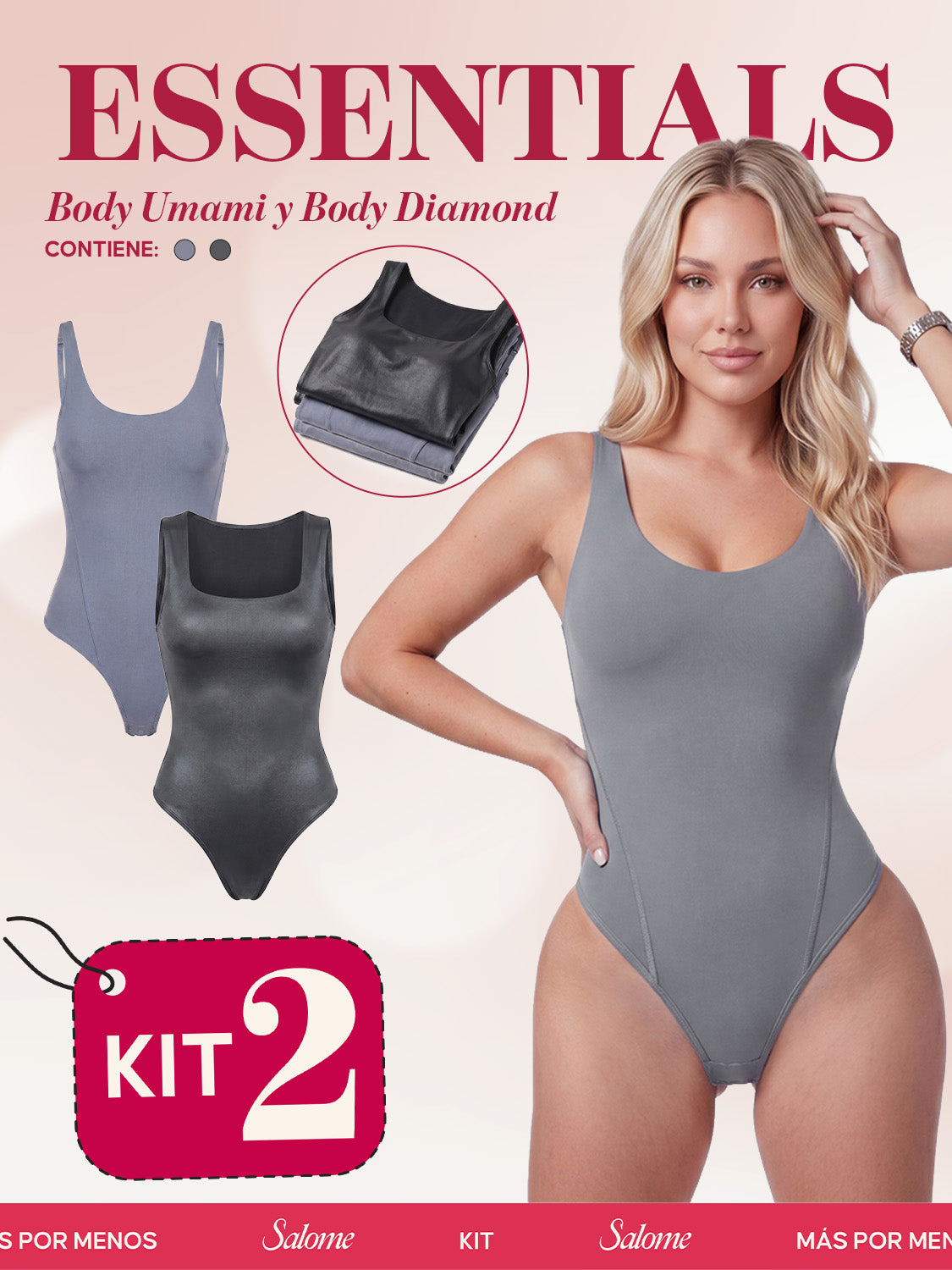 Kit Body Diario Umami Tiras Finas & Diamond Escote Cuadrado | Salome 5005 + 5006