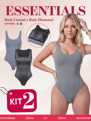 Kit Body Diario Umami Tiras Finas & Diamond Escote Cuadrado | Salome 5005 + 5006