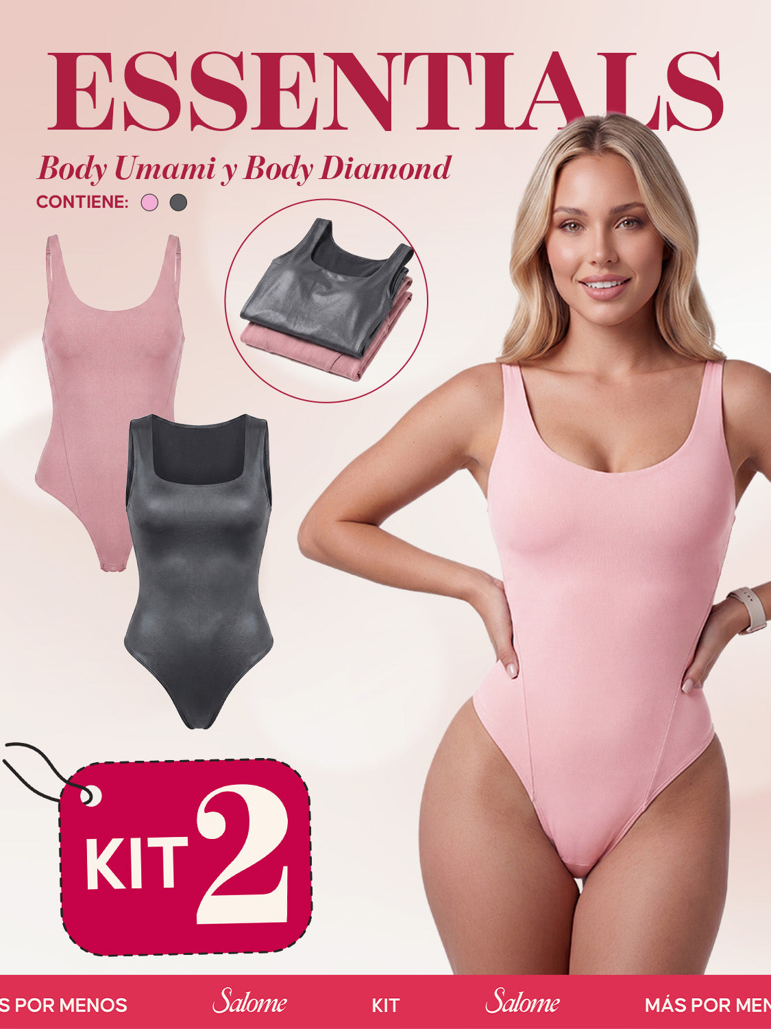 Kit Body Diario Umami Tiras Finas & Diamond Escote Cuadrado | Salome 5005 + 5006