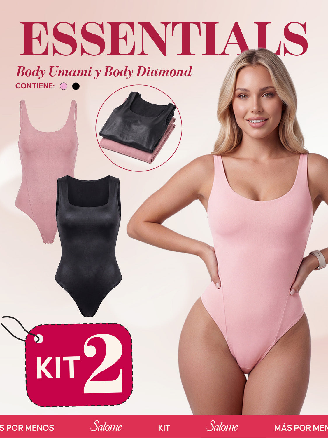 Kit Body Diario Umami Tiras Finas & Diamond Escote Cuadrado | Salome 5005 + 5006