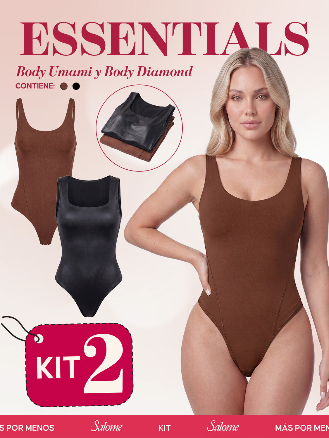 Kit Body Diario Umami Tiras Finas & Diamond Escote Cuadrado | Salome 5005 + 5006