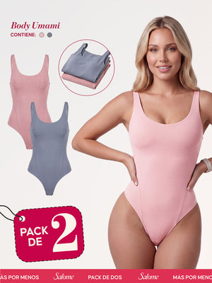 Paquete x2 Body Umami Escote Redondo, Tiras Finas y Tanga | 2-Pack Salome 5005