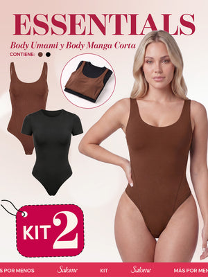 Kit Body Diario Tiras Finas & Manga Corta Sin Costuras | Salome 5005 + 5007 | 01L5