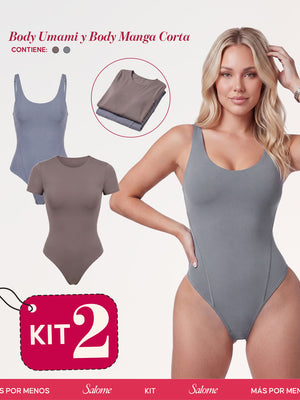 Kit Body Diario Tiras Finas & Manga Corta Sin Costuras | Salome 5005 + 5007 | 01L5