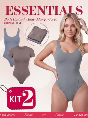 Kit Body Diario Tiras Finas & Manga Corta Sin Costuras | Salome 5005 + 5007 | 01L5